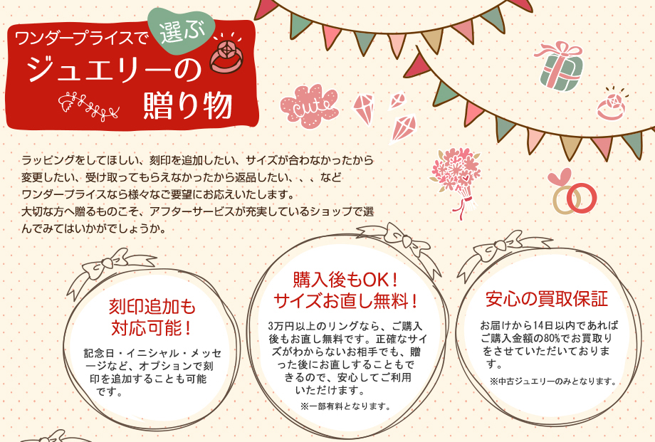 ワンダープライスで選ぶジュエリーの贈り物