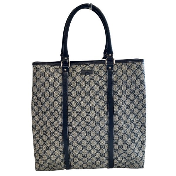GUCCI GGスプリーム PVC×レザー トートバッグ かなり大きめ