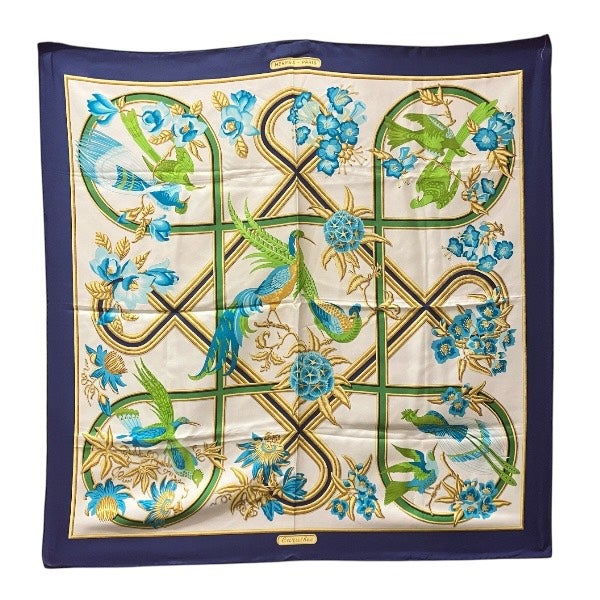 10%OFF】エルメス Hermes カレ90 Caraibes カリブ鳥 シルク ブランド