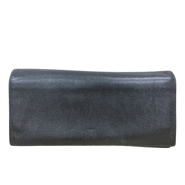 20%OFF】ロエベ LOEWE アナグラム ブラック レザー 長財布 2つ折り財布