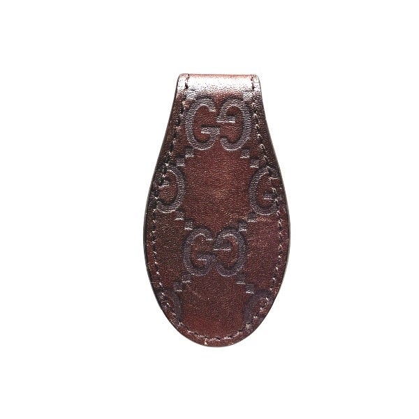 GUCCI ブラウンレザーマネークリップ 5%OFF】グッチ GUCCI グッチシマ ブラウン レザー 財布 マネークリップ