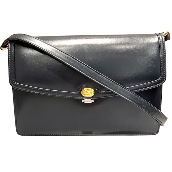 CELINE 馬車金具 ショルダーバッグ ネイビー 10%OFF】セリーヌ CELINE 馬車金具 ネイビー レザー バッグ ショルダー