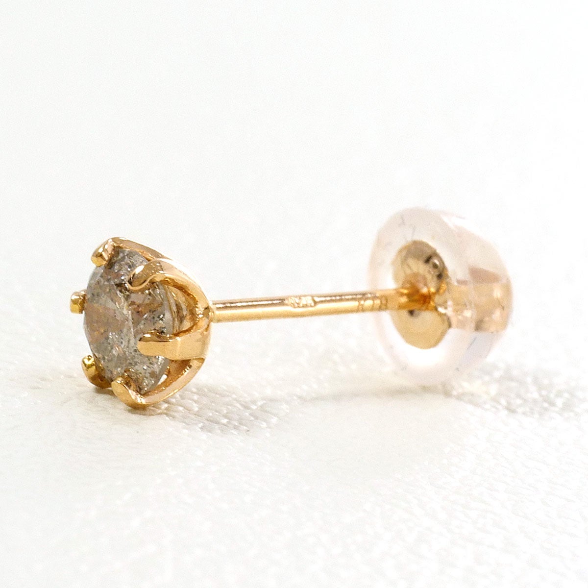 15%OFF】 K18 18金 PG ピンクゴールド ピアス(片耳) ダイヤモンド 0.25