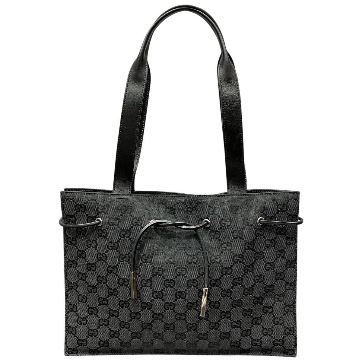 Gucci トートバッグ ブラック/グレー 約40cm x 30cm値段交渉OK 5%OFF】グッチ トートバッグ GGキャンバス キャンバス 01702