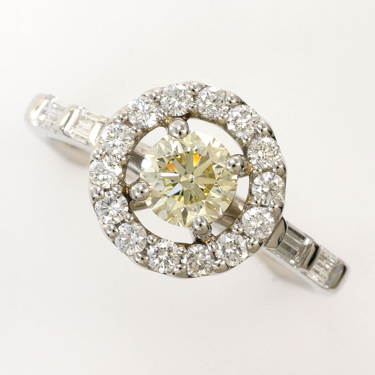 5%OFF】PT900 プラチナ リング・指輪 14号 イエローダイヤモンド 0.638