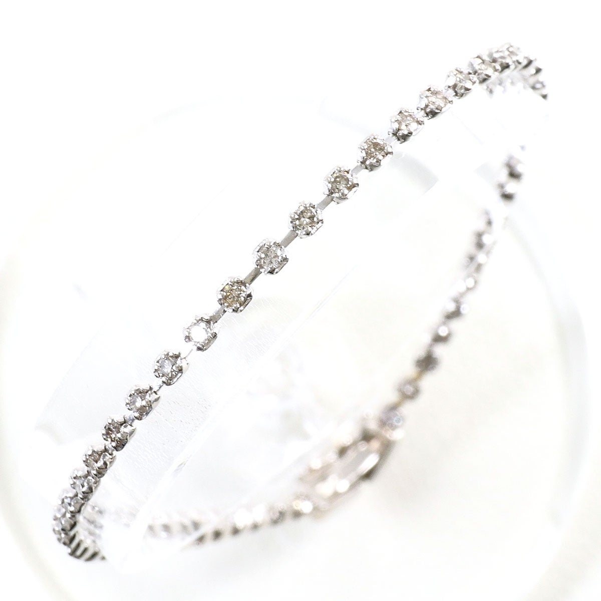 【天然ダイヤ1.00ct】PT850 ブレスレット 鑑別書付 プラチナ ダイヤ PT850 プラチナ ブレスレット ダイヤモンド 1.00 鑑別書 総重量約4.4g
